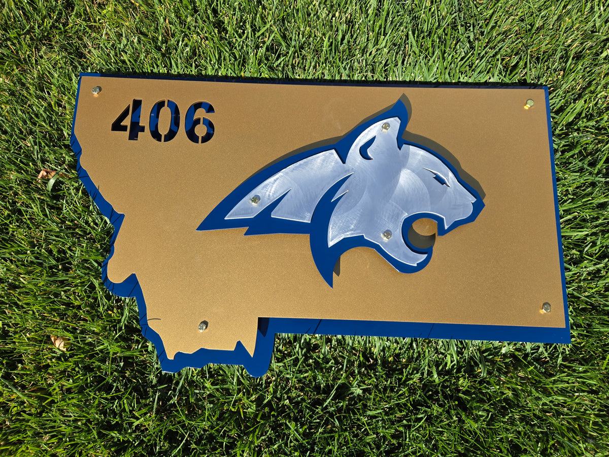 Montana State Bobcat Logo Metal Art