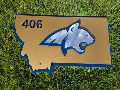 Montana State Bobcat Logo Metal Art