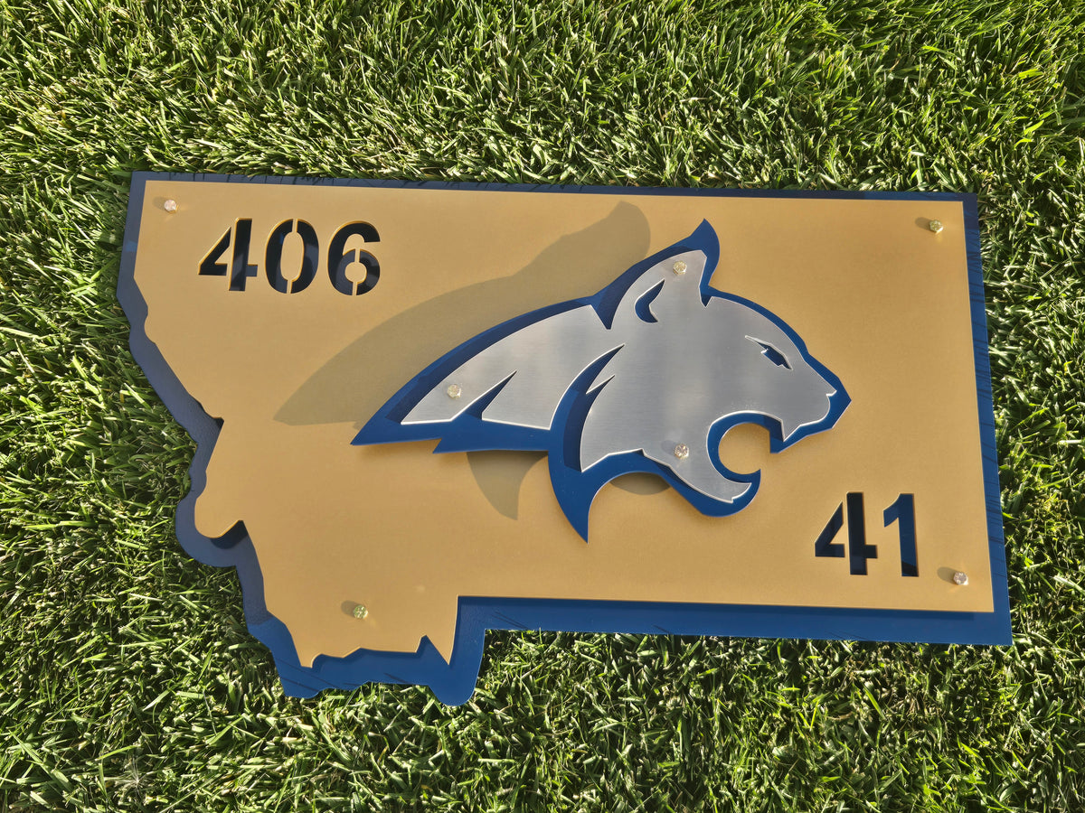 Montana State Bobcat Logo Metal Art
