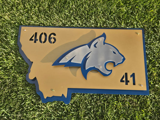 Montana State Bobcat Logo Metal Art